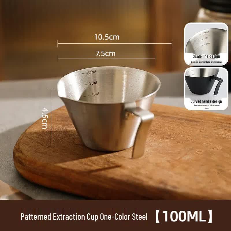 Qiwei Coffee Stainless Steel Espresso Measuring Cup with Scale - 100ml