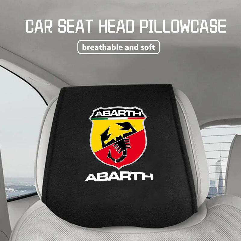 For Abarth Car Styling Headrest Cover Seat Head Neck Pillow Cushion Sleeve FIAT 500 FR Ducato Doblo Freemont Idea Stilo Panda