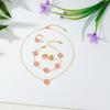 4-Piece Clover Flower Shell Jewelry Set Women - Necklace Bracelet Earrings In Titanium Steel With O-Link Chain