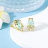 Yanbai Elegant Blue Pear-Shaped Water Drop Ear Clip (No Ear Hole Needed)