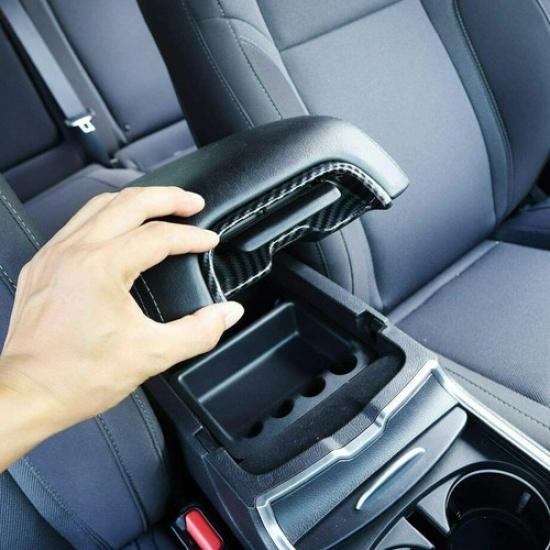 For 11-23 Dodge Charger Carbon Fiber Center Armrest Box Switch Button Cover Trim