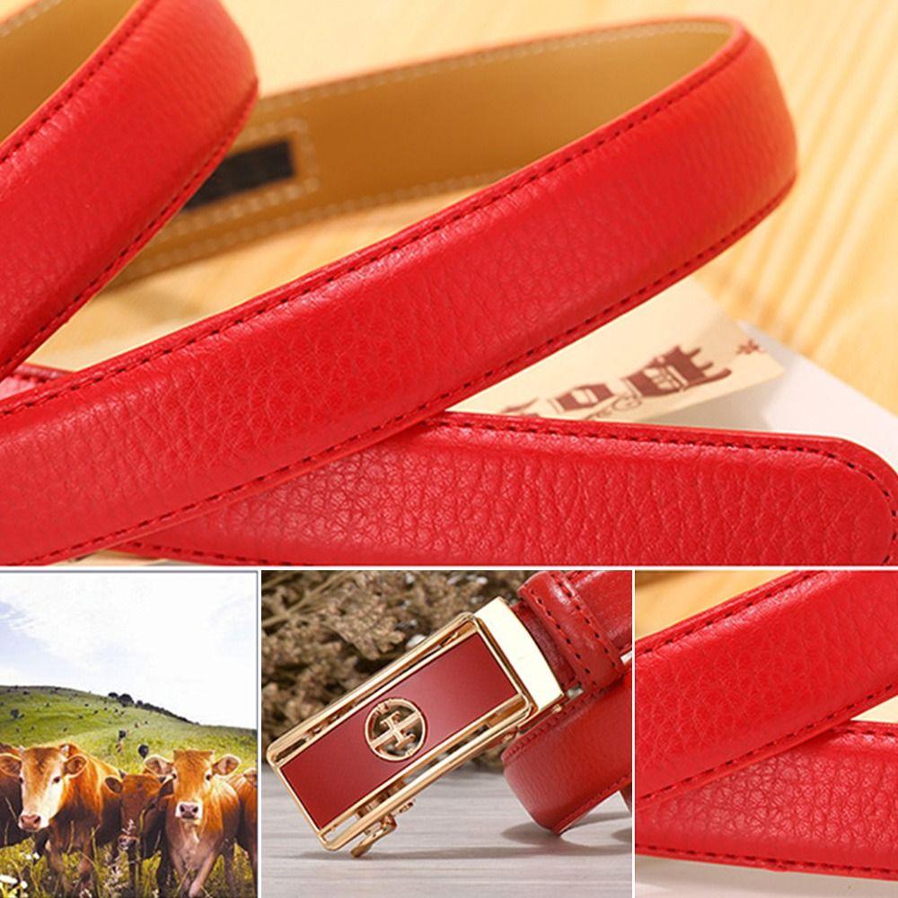 Vintage Casual Genuine Leather Belt Pants Bands Ladies Dress Belts Automatic Buckle Waistband