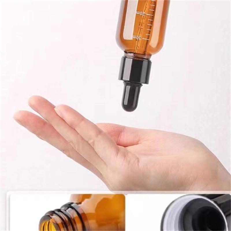 1 st 10 ml 50 ml 100 ml Bärnstensfärgade Droppflaskor Med Skala Reagens Ögondroppar Aromaterapi Vätskeflaska Reseåterfyllningsbara Flaskor