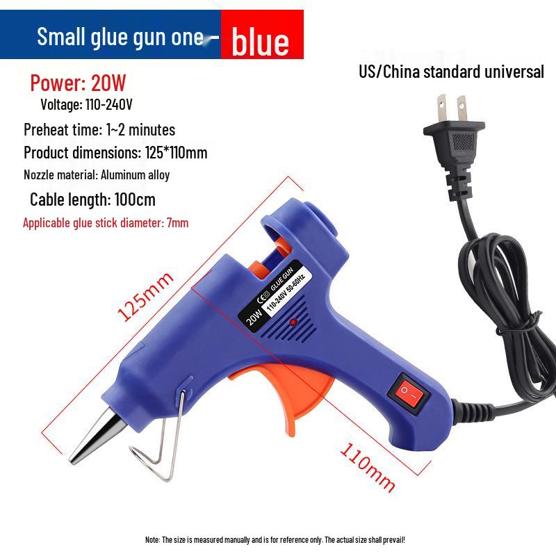 20W DIY Hot Melt Glue Gun for Household & Children's Crafts - Includes 11mm Glue Sticks