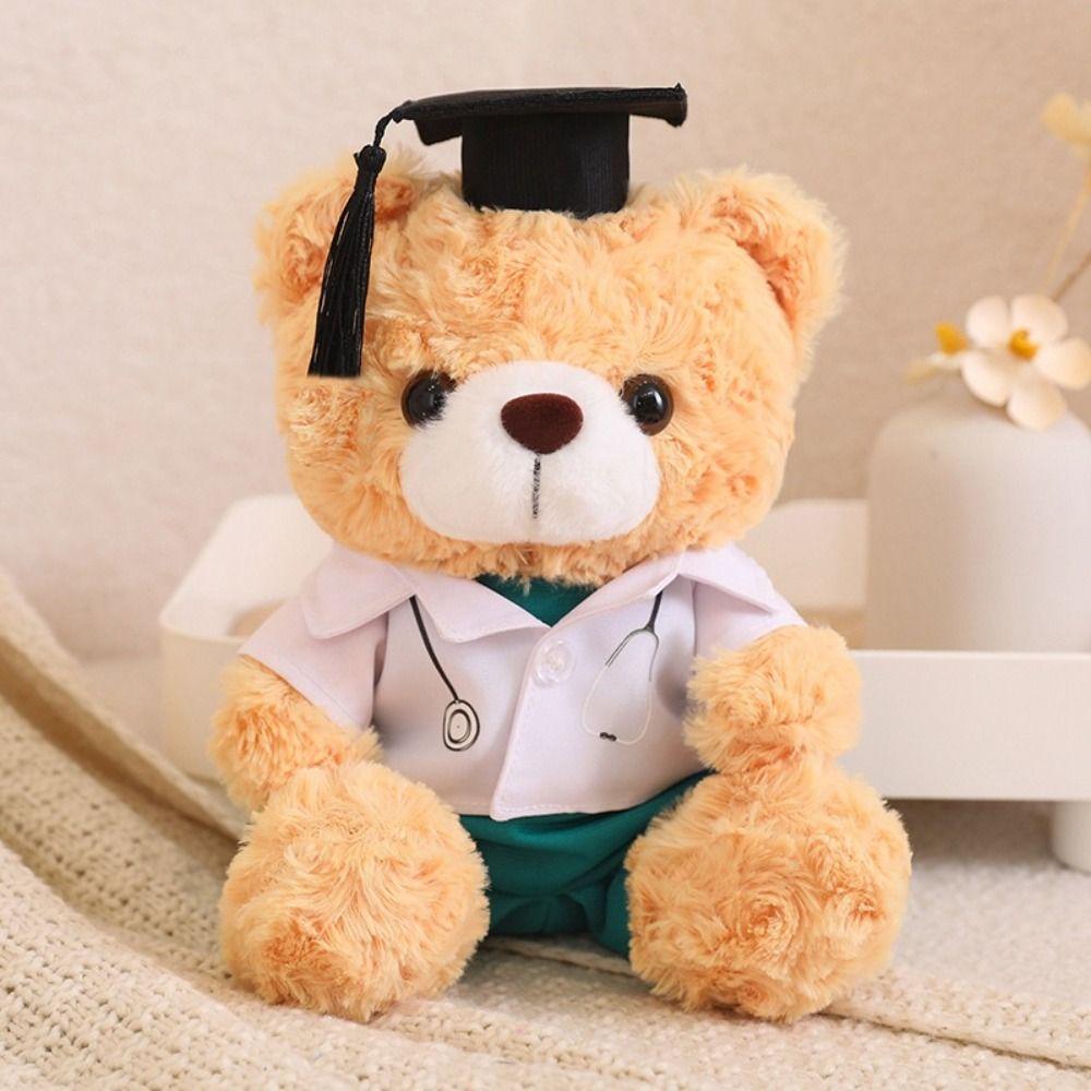 With Doctorial Hat Bachelor Bear Plush Toy Stuffed Toy Bear Animal Doll Graduation Season
