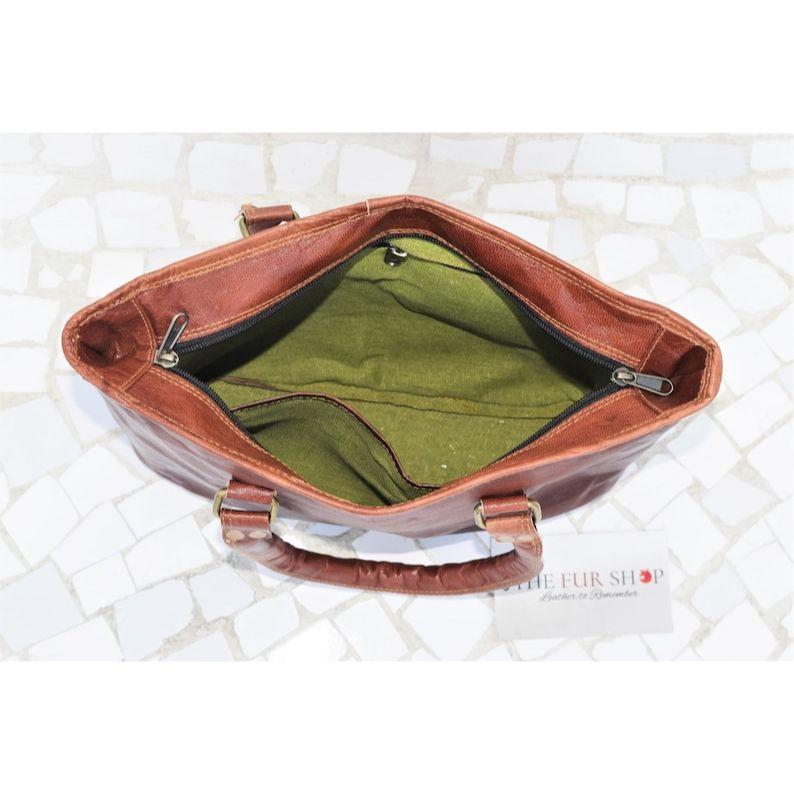 Женская кожаная дорожная сумка-тоут | Кожаная сумка — фото 5