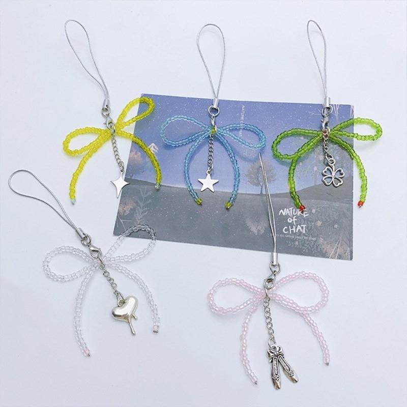 Unique Bowknot Pendant Phonechain Trendy Keychain Accessory  Simple Portable Phone Decoration for Bags and Cameras