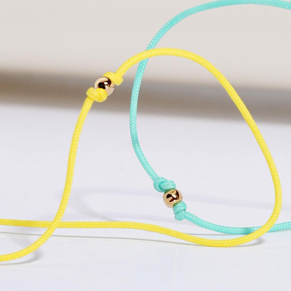 14K 2mm Minbol Traditional Knot Misanga Wish Bracelet (Choose 1 of 10)