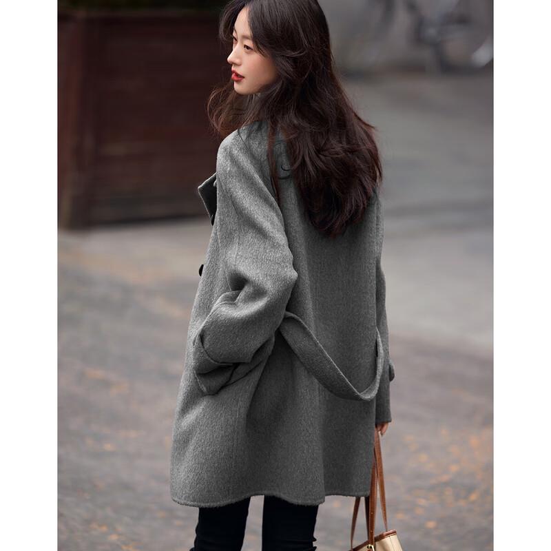 Women's Mid-Length Double-Faced Wool Blend Coat