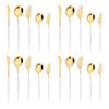 20Pcs Gold Dinnerware Set Knife Dessert Fork Spoons Cutlery Flatware High Quality Stainless Steel Silverware Kitchen Tableware