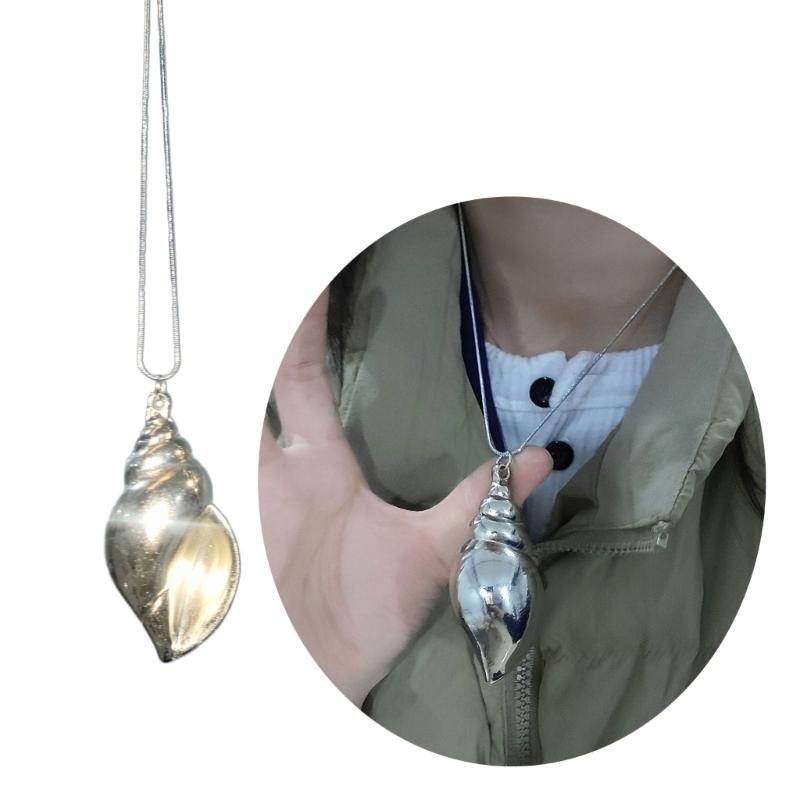 Large Conch Clavicle Chain Necklace Sea Snail Shape Neckchain Stylish Y2k Collarbone Chains Decoration for Daily Wear