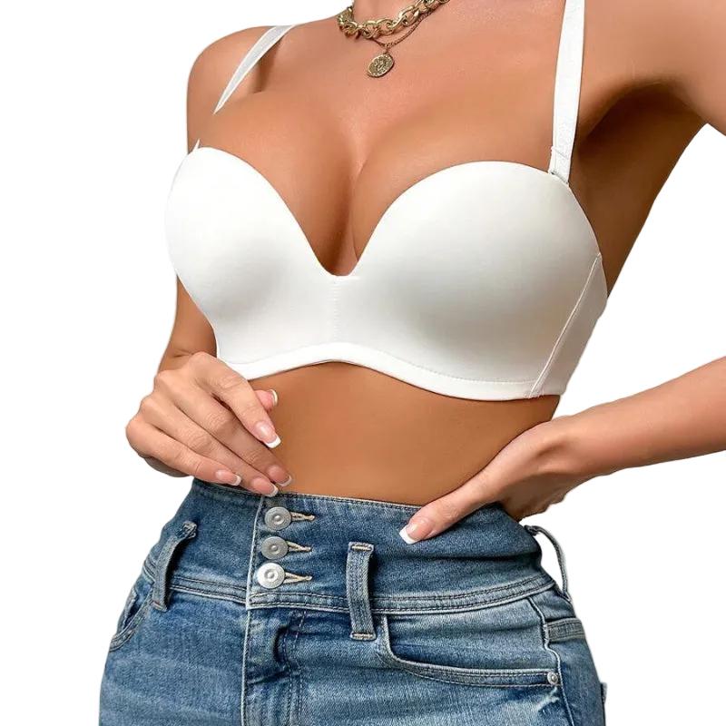 Side Gathering Seamless Push Up Shoulderless Bra For Women Bras