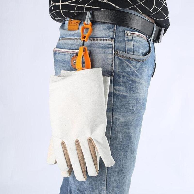 Plastová spona na rukavice, červená spona na pracovní rukavice, pracovní svorka, bezpečnostní pracovní rukavice, ochranný kryt na laboratoř