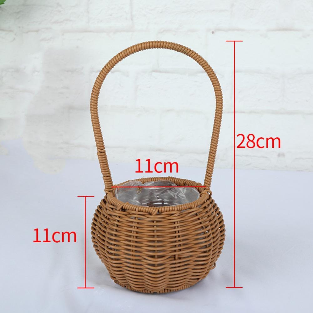 Ručně pletený svatební košík na květiny z vrbového proutí, organizér na drobnosti, dárková dekorace