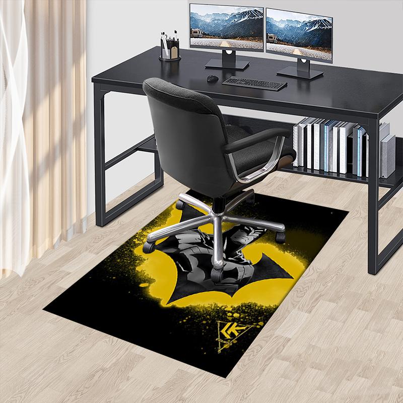 

Batman,Yellow Office Carpet Chair Mats, Home Decor Dormitory Floor Protector With Anti-Skid Backing, Large Area Coverage, Christmas Decorati 60cm by 90cm