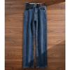 High-Quality Black Fleece-Lined Straight-Leg Jeans for Women - 2025 Autumn/Winter Edition, Plus Loose Slimming Design, Cigarette Style, Size 30