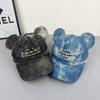 Cute Bear Ears Baseball Cap Unisex Letter Embroidered Washed High Quality Denim Cap
