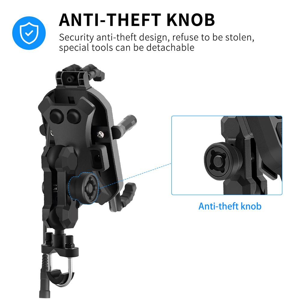 Motorcycle Handlebar Phone Holder 15W Wireless Charger QC3.0 360 ° Rotatable