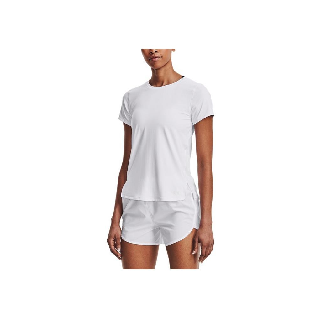 Under Armour Solid Color Crew Neck Short Sleeve T-Shirt Women Tops White 1369764-100