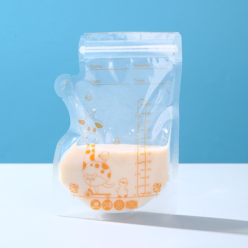 250ml Disposable Breast Milk Storage Bags - Double Ribbed for Freezing & Portioning, Portable Milk Powder Bag