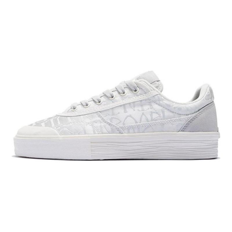 Li-Ning 50/50 Low Top Women Skate Shoes White Gray AECS040-2 38