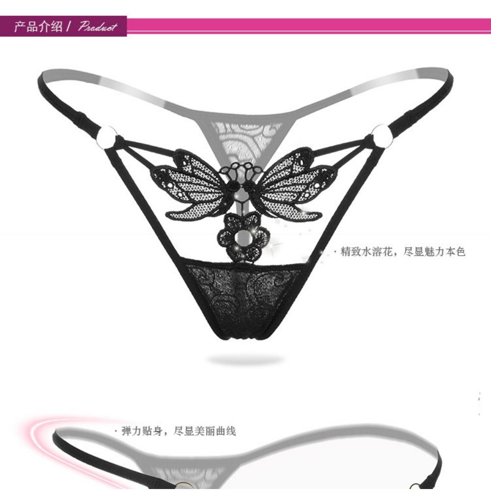 Sexy Embroidery Sexy Panties Real Temptation Fashion Hollow Thong Transparent Hip Underwear Women 2150
