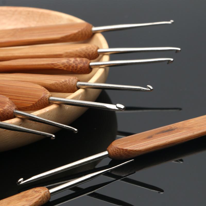 Bamboo Handle Crochet Diy Hand-Knitting Tools Household Set Wool Needle Round Head Hook Sweater Needle Complete Set Of Needles
