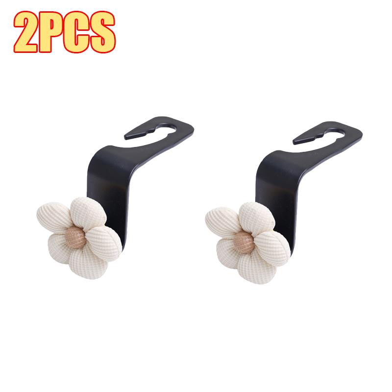 Multi-functional Car Seat Headrest Hooks Cute Floral Backrest Creative Storage Hooks Car Decor Auto Interior Accessories