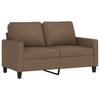 3 Piece Sofa Set with Cushions Brown Fabric