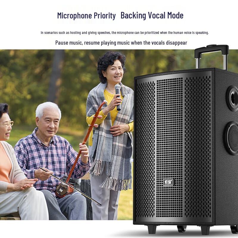 Soaiy SA-F85 High-Power Portable Bluetooth KTV Speaker with Dual Microphones CN Plug (adapter Included)