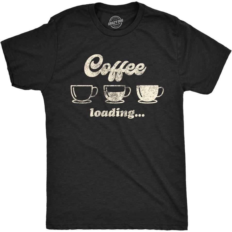 Mens Coffee Loading Tshirt Funny Mugs Caffiene Computer Novelty Tee XXXXXL чёрный