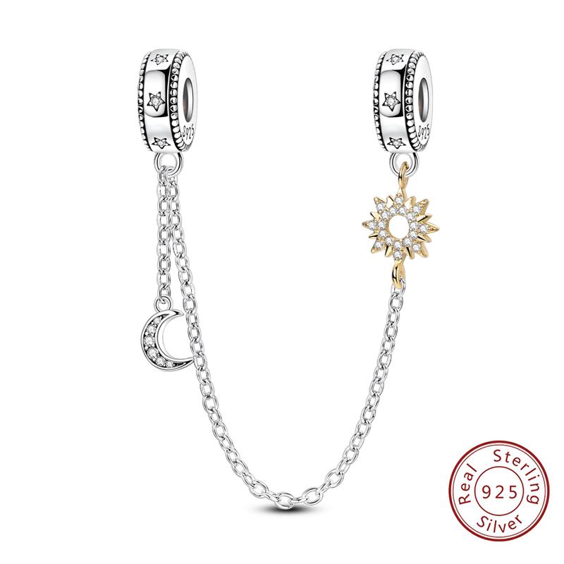 Girl New Stars Safety Chain Clip Charms Metal Key Locks Pendent Fit Original Bracelets Make Your Own Festival Accessory Elegant Fashion Beautiful
