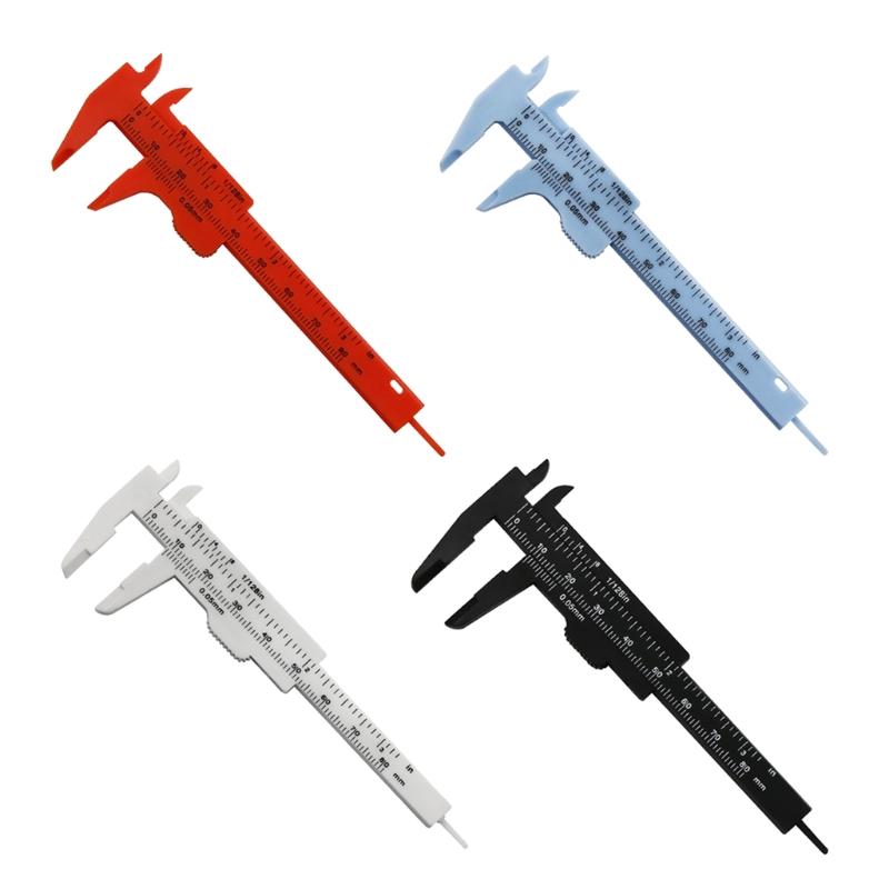4PCS 80 mm Mini Plastic Calipers Verniers Calipers Double Scale Sliding Gauges Measuring Tool Student Office Use