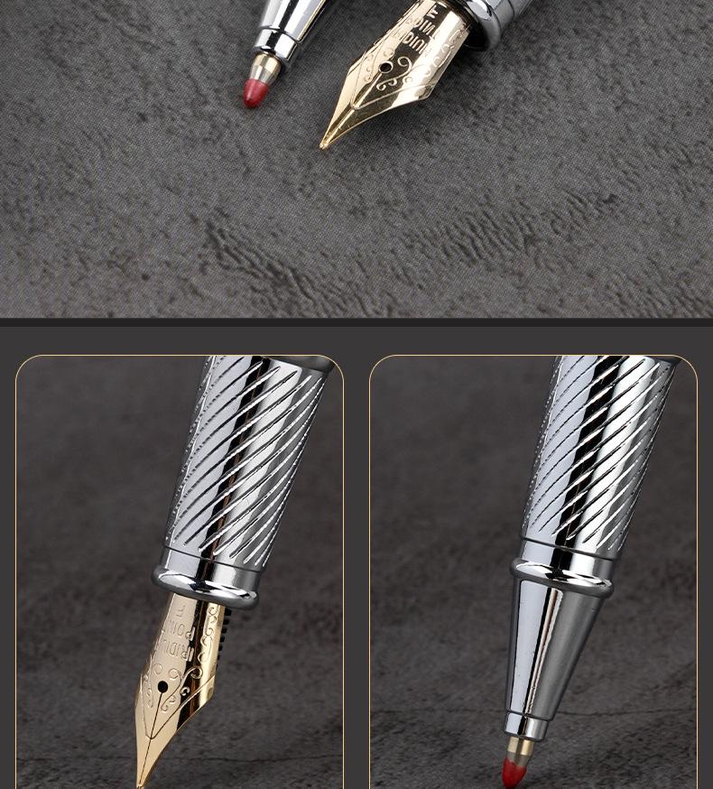 Solid Wood Fountain Pen with Gift Box and Ink Sac, Custom Logo Option Available