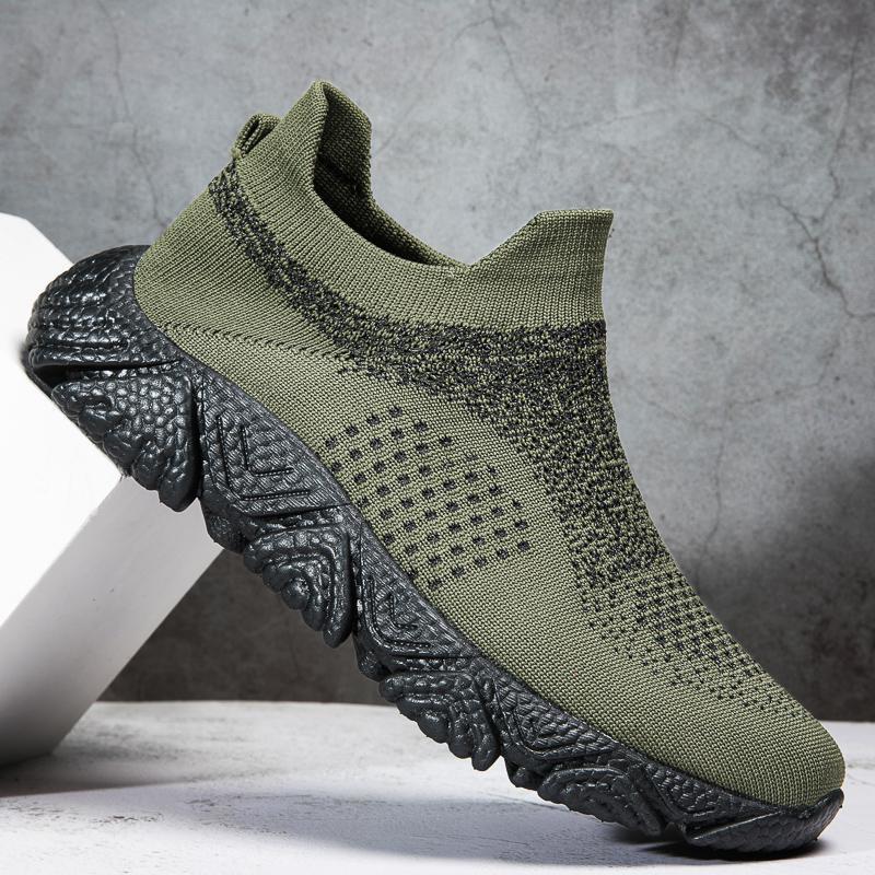 New summer large-size fly-woven socks sneakers, casual shoes, lazy soft-soled ultra-light men's shoes