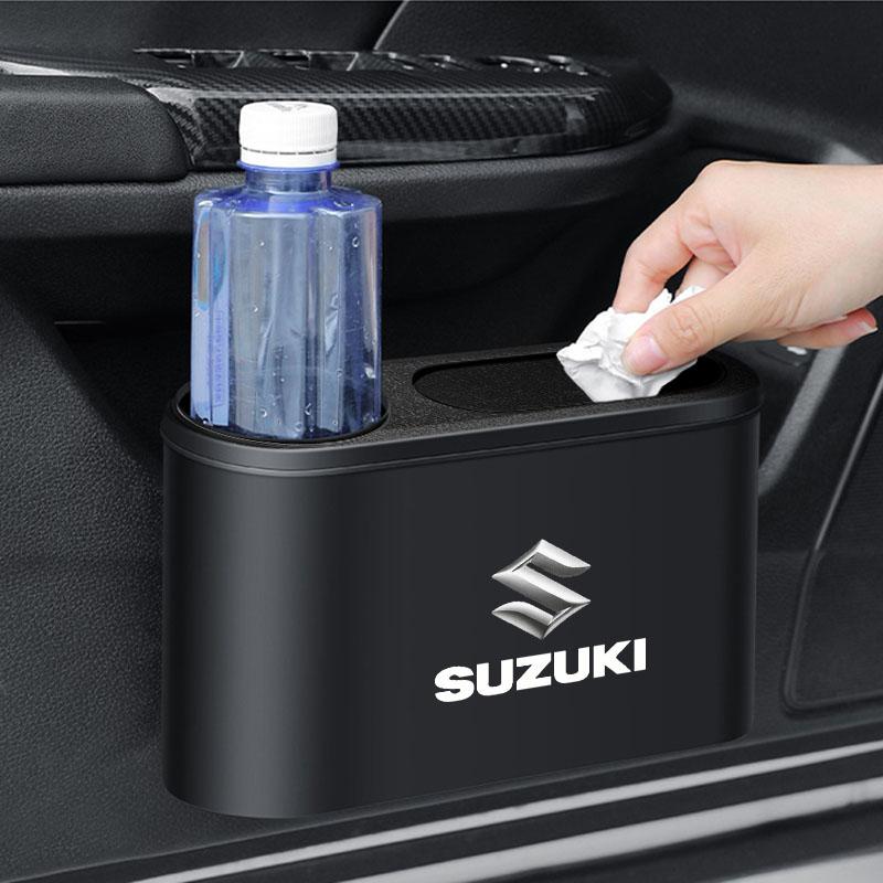 Hanging Car Trash Can Auto Emblem Garbage Box Accessories for Suzuki Jimny Samurai S-Cross SX4 GW250 Swift XL-7 ALTO IGNIS Accessories