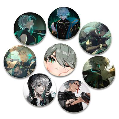 32/44/58mm Genshin Impact Badge Handmade Brooches On Clothes Backpack Cosplay Accessories Alhaitham Cartoon Brooch Lapel Pins Gifts