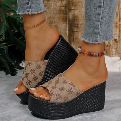 Pantoufles à plateforme pour femmes Sandales de plage d'été de luxe Mode Pantoufles à talons hauts Femmes Décontracté À enfiler Chaussures de créateur Diapositives Femmes