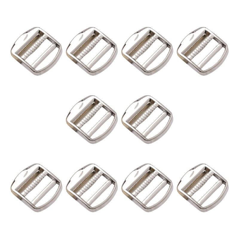  Rustproof Metal Strap Adjuster Buckle with Polishing Designs 2.6cm Inner Diameter for Backpacks and Travel Bags