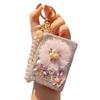 Strass Doppel-Taschenspiegel Schlüsselanhänger Klein Bling Reise Klapp-Kosmetikspiegel Perlenkette Taschenanhänger für Damen Geldbörse Handtasche Geldbörse Zubehör