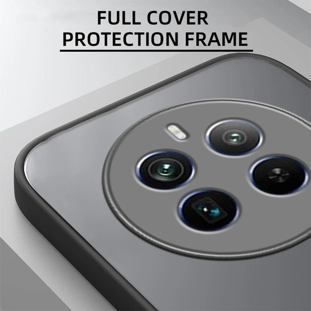 Shockproof Armor Matte Case For Realme 12 Pro+ 5G Soft TPU Bumper Clear Hard PC Camera Lens Protection Cover On Realme12pro+ Realmi 12 Pro Plus
