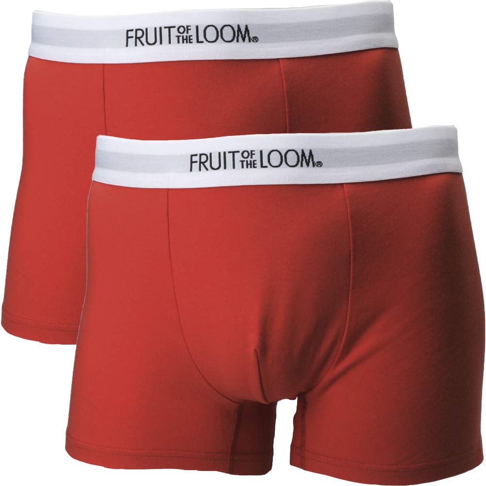 

FRUIT OF THE LOOM Мужские боксеры-слипы с низкой посадкой (Набор из 2) - Однотонная, Футболка с названием бренда, Нижнее белье (красный (60), Размер LL)