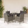 VidaXL Garden Dining Set with Cushions 5 Pcs, Patio Table and Chairs, Outdoor Furniture Terrace, Modern, 3211949