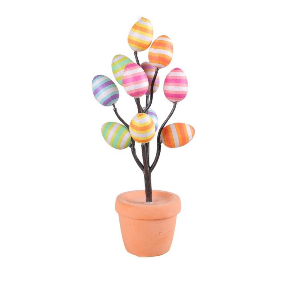 Simulated Eggs Tree Branch Colorful Egg Tree Flowerpot Easter Egg Bonsai  Easter Decoration
