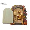 Decorative Baseboard Elf Door Wooden Halloween Decor, 2D Fairy Mouse Miniature Wall Autumn Theme Tale Ornaments Hanging, Rustic Shelf Ornament