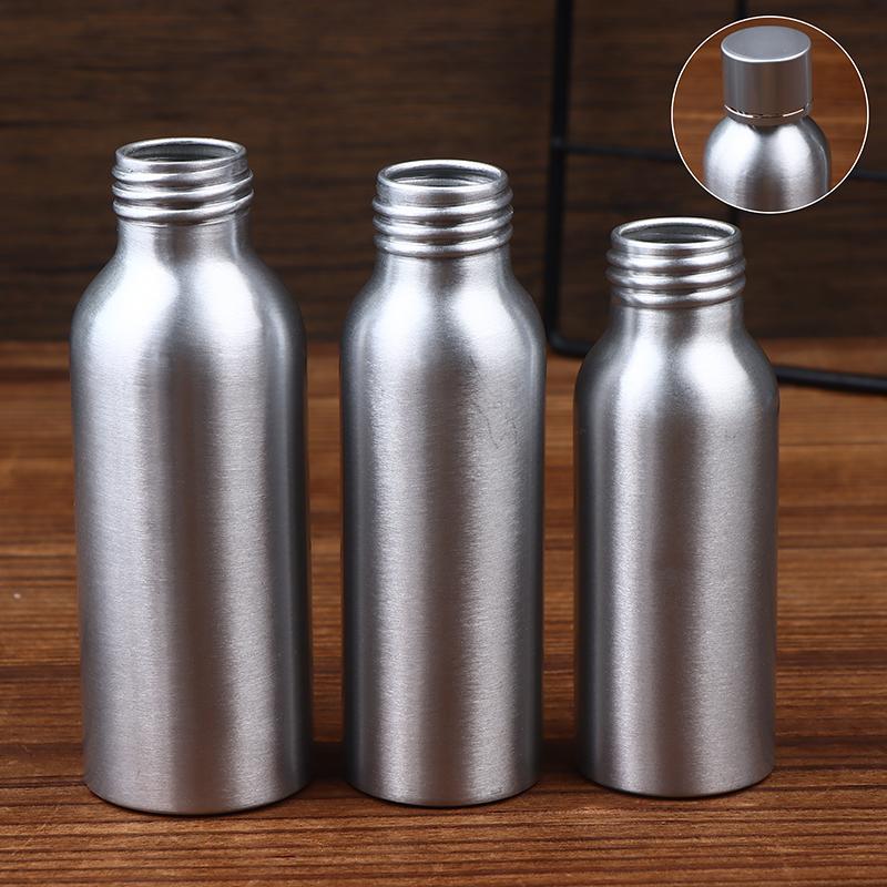 30/50/60/100/120/150/200/250Ml Aluminum Bottle With Lid Cosmetic Refillable Bottles Silver Lid Aluminum Container Travel Bottle