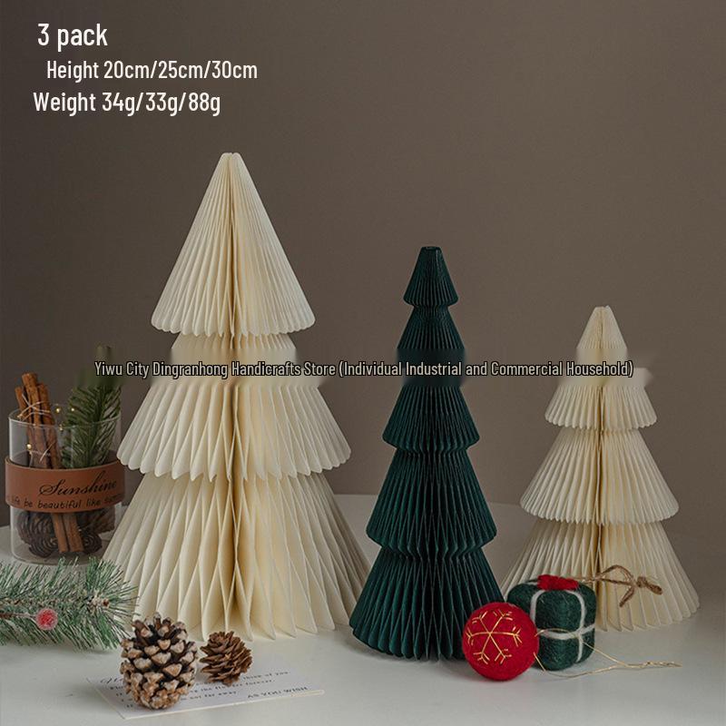 2025 Origami Christmas Tree Ornaments & Tabletop Decorations - Perfect for Holiday Scenes & Photography Props