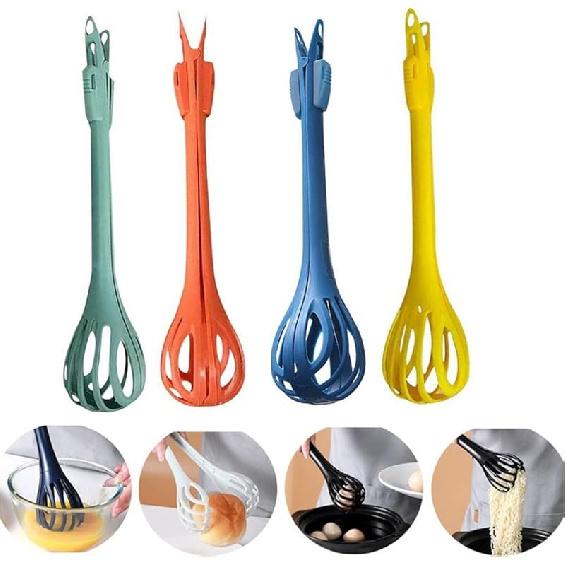 1PCS 2 in 1 Food Clip & Egg Whisk Multifunctional Egg Beater and Bread Clip Manual Blender Handheld Egg Mixer Plastic Whisk Egg Scrambler