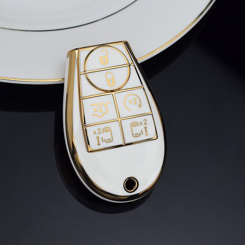 Shell Fob Holder For Jeep Grand Cherokee For Dodge Caravan For Chrysler Grand Voyager 300 C Tpu Car Key Holder Cover Protector