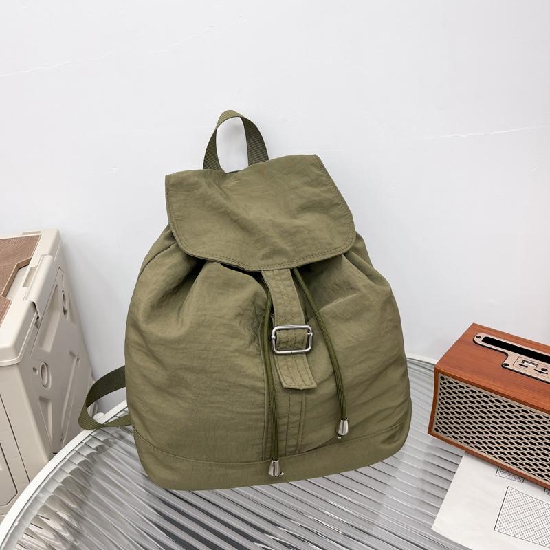 College Style Student School Bag Women Solid Color Backpack Nylon Backpack Men's Outdoor Sports Bag